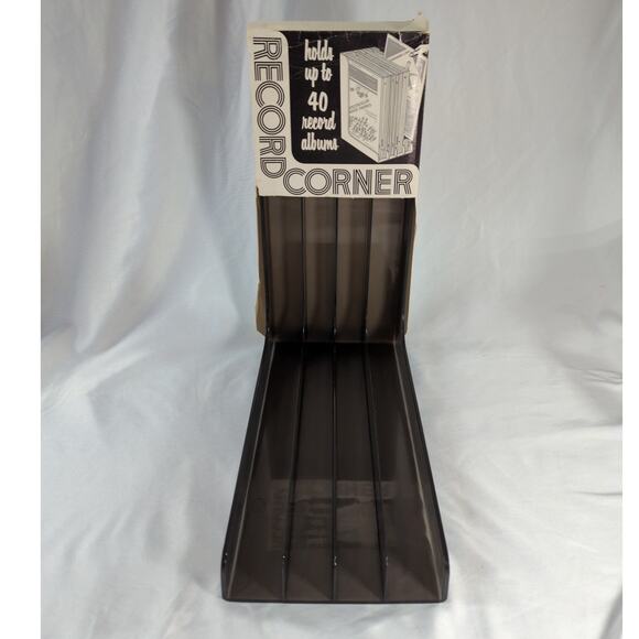 Vintage Gustavsberg Style LP Record Holder Gray Smoked Plastic Holds 40 Albums - Picture 3 of 7